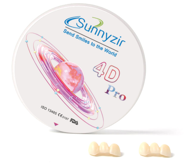 Многослойный циркониевый блок Sunnyzir SHT для 98-миллиметрового CAD/CAM-машины, предварительно окрашенный циркониевый керамический диск